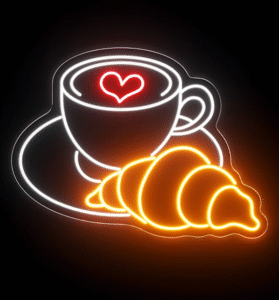 Croissant Coffee Neon Sign (1)